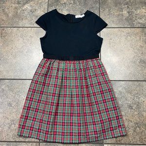 Girl’s Vineyard Vines Short Sleeve Black/Plaid Tartan Dress Size Medium 10-12